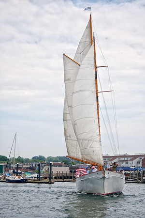 Schooner sailing in Newport Harbor